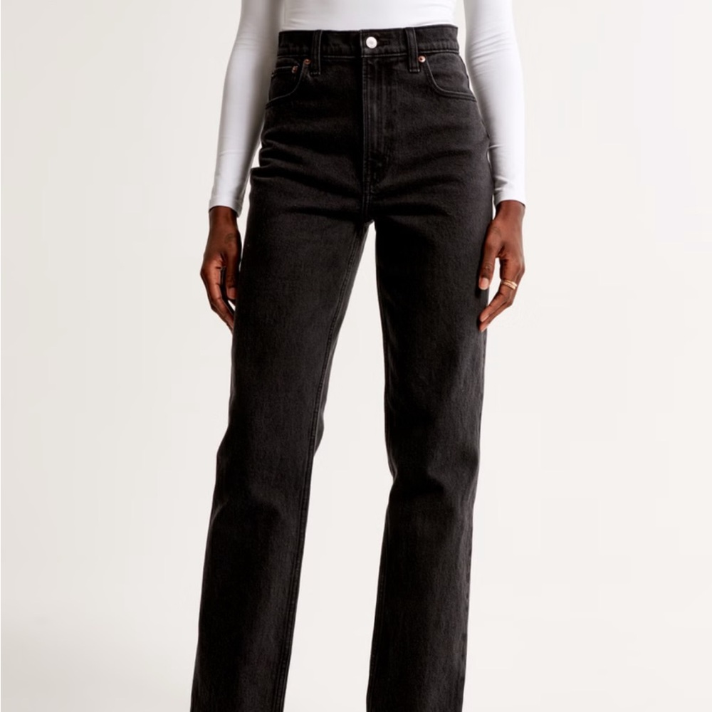 Abercrombie straight leg jeans in black wash